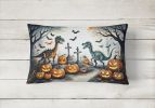 More Spooky Halloween Throw Pillow Throw Pillow for Indoor Couch Bed Outdoor Patio Washable, Dinosaurs 2240,12Hx16W