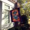 Weimaraner Witchy Halloween House Flag Large Porch Sleeve Pole Decorative Outside Yard Banner Artwork Wall Hanging, Polyester, House Size, Multicolor
