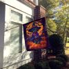 Affenpinscher Witchy Halloween House Flag Large Porch Sleeve Pole Decorative Outside Yard Banner Artwork Wall Hanging, Polyester, House Size