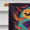 Dachshund Witchy Halloween House Flag Large Porch Sleeve Pole Decorative Outside Yard Banner Artwork Wall Hanging, Polyester, House Size, Multicolor