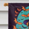 Shar Pei Witchy Halloween House Flag Large Porch Sleeve Pole Decorative Outside Yard Banner Artwork Wall Hanging, Polyester, House Size, Multicolor