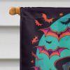 Border Terrier Witchy Halloween House Flag Large Porch Sleeve Pole Decorative Outside Yard Banner Artwork Wall Hanging, Polyester, House Size