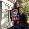 Westie Witchy Halloween House Flag Large Porch Sleeve Pole Decorative Outside Yard Banner Artwork Wall Hanging, Polyester, House Size, Multicolor