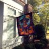 Black and Tan Dachshund Witchy Halloween House Flag Large Porch Sleeve Pole Decorative Outside Yard Banner Artwork Wall Hanging, Polyester, House Size