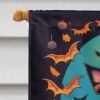 Jack Russell Terrier Witchy Halloween House Flag Large Porch Sleeve Pole Decorative Outside Yard Banner Artwork Wall Hanging, Polyester, House Size