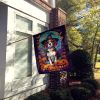 Beagle Witchy Halloween House Flag Large Porch Sleeve Pole Decorative Outside Yard Banner Artwork Wall Hanging, Polyester, House Size, Multicolor