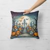 Calaveras Sugar Skulls Spooky Halloween Throw Pillow Machine Washable, Indoor Outdoor Decorative Pillow for Couch, Bed or Patio, 18Hx18W