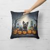 Cairn Terrier Spooky Halloween Throw Pillow Machine Washable, Indoor Outdoor Decorative Pillow for Couch, Bed or Patio, 18Hx18W