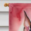 Doberman Pinscher My Valentine House Flag Large Porch Sleeve Pole Decorative Outside Yard Banner Artwork Wall Hanging, Polyester, House Size