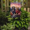 Tibetan Terrier Two Hearts Garden Flag Mailbox Flag Decorative Yard Flag Banner Outside Patio Artwork Yard Flower Beds, Garden Size, Multicolor