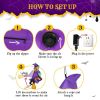 3.9 FT Halloween Inflatable Witch Riding Broom Broke Out from Window Outdoor Decorations