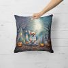 Chihuahua Spooky Halloween Throw Pillow Machine Washable, Indoor Outdoor Decorative Pillow for Couch, Bed or Patio, 18Hx18W