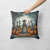 La Catrina Skeleton Spooky Halloween Throw Pillow Machine Washable, Indoor Outdoor Decorative Pillow for Couch, Bed or Patio, 18Hx18W