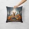 Norwich Terrier Spooky Halloween Throw Pillow Machine Washable, Indoor Outdoor Decorative Pillow for Couch, Bed or Patio, 18Hx18W