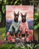 Doberman Pinscher Two Hearts Garden Flag Mailbox Flag Decorative Yard Flag Banner Outside Patio Artwork Yard Flower Beds, Garden Size, Multicolor