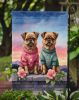 Brussels Griffon Two Hearts Garden Flag Mailbox Flag Decorative Yard Flag Banner Outside Patio Artwork Yard Flower Beds, Garden Size, Multicolor