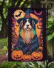 Bearded Collie Witchy Halloween Garden Flag Mailbox Flag Decorative Yard Flag Banner Outside Patio Artwork Yard Flower Beds, Garden Size, Multicolor