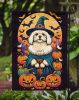 Coton De Tulear Witchy Halloween Garden Flag Mailbox Flag Decorative Yard Flag Banner Outside Patio Artwork Yard Flower Beds, Garden Size, Multicolor
