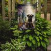 Border Terrier Spooky Halloween Garden Flag Mailbox Flag Decorative Yard Flag Banner Outside Patio Artwork Yard Flower Beds, Garden Size, Multicolor
