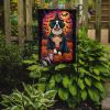 Saint Bernard Witchy Halloween Garden Flag Mailbox Flag Decorative Yard Flag Banner Outside Patio Artwork Yard Flower Beds, Garden Size, Multicolor