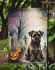 Border Terrier Spooky Halloween Garden Flag Mailbox Flag Decorative Yard Flag Banner Outside Patio Artwork Yard Flower Beds, Garden Size, Multicolor