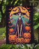 Italian Greyhound Witchy Halloween Garden Flag Mailbox Flag Decorative Yard Flag Banner Outside Patio Artwork Yard Flower Beds, Garden Size