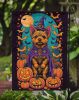 Norwich Terrier Witchy Halloween Garden Flag Mailbox Flag Decorative Yard Flag Banner Outside Patio Artwork Yard Flower Beds, Garden Size, Multicolor