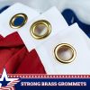 2 Pack USA Pleated Fan Flag 1.5x3 Feet American USA Bunting Decoration Flags PRINTED 150D Patriotic Stars and Stripes with Canvas Header and Brass Gro