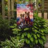 Tibetan Spaniel Two Hearts Garden Flag Mailbox Flag Decorative Yard Flag Banner Outside Patio Artwork Yard Flower Beds, Garden Size, Multicolor