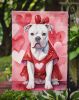 American Bulldog My Valentine Garden Flag Mailbox Flag Decorative Yard Flag Banner Outside Patio Artwork Yard Flower Beds, Garden Size, Multicolor
