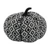 Set of 6, Halloween Fabric Black-White Pumpkin Decor Set, for Holiday Halloween Decoration