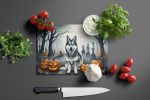 NEW Alaskan Malamute Spooky Halloween Glass Cutting Board Decorative Tempered Glass Kitchen Cutting and Serving Board Large Size Chopping Board