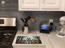NEW Alaskan Malamute Spooky Halloween Glass Cutting Board Decorative Tempered Glass Kitchen Cutting and Serving Board Large Size Chopping Board
