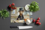 NEW Airedale Terrier Fall Kitchen Pumpkins Glass Cutting Board Decorative Tempered Glass Kitchen Cutting and Serving Board Large Size Chopping Board