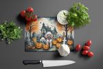 NEW Poodle Spooky Halloween Glass Cutting Board Decorative Tempered Glass Kitchen Cutting and Serving Board Large Size Chopping Board