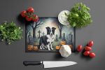 NEW Border Collie Spooky Halloween Glass Cutting Board Decorative Tempered Glass Kitchen Cutting and Serving Board Large Size Chopping Board