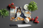 NEW Sheltie Fall Kitchen Pumpkins Glass Cutting Board Decorative Tempered Glass Kitchen Cutting and Serving Board Large Size Chopping Board