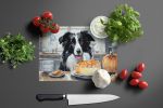 NEW Border Collie Fall Kitchen Pumpkins Glass Cutting Board Decorative Tempered Glass Kitchen Cutting and Serving Board Large Size Chopping Board