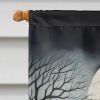 Old English Sheepdog Spooky Halloween House Flag Large Porch Sleeve Pole Decorative Outside Yard Banner Artwork Wall Hanging, Polyester, House Size