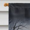Bearded Collie Spooky Halloween House Flag Large Porch Sleeve Pole Decorative Outside Yard Banner Artwork Wall Hanging, Polyester, House Size