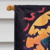 Black Pug Witchy Halloween House Flag Large Porch Sleeve Pole Decorative Outside Yard Banner Artwork Wall Hanging, Polyester, House Size, Multicolor