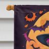Miniature Pinscher Witchy Halloween House Flag Large Porch Sleeve Pole Decorative Outside Yard Banner Artwork Wall Hanging, Polyester, House Size