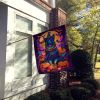 Belgian Sheepdog Witchy Halloween House Flag Large Porch Sleeve Pole Decorative Outside Yard Banner Artwork Wall Hanging, Polyester, House Size