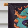 English Bulldog Witchy Halloween House Flag Large Porch Sleeve Pole Decorative Outside Yard Banner Artwork Wall Hanging, Polyester, House Size