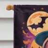 Bearded Collie Witchy Halloween House Flag Large Porch Sleeve Pole Decorative Outside Yard Banner Artwork Wall Hanging, Polyester, House Size