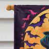Black Labrador Retriever Witchy Halloween House Flag Large Porch Sleeve Pole Decorative Outside Yard Banner Artwork Wall Hanging, Polyester