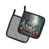 Chihuahua Spooky Halloween Pair of Pot Holders Kitchen Heat Resistant Pot Holders Sets Oven Hot Pads for Cooking Baking BBQ, 7 1/2 x 7 1/2