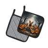 Norwich Terrier Spooky Halloween Pair of Pot Holders Kitchen Heat Resistant Pot Holders Sets Oven Hot Pads for Cooking Baking BBQ, 7 1/2 x 7 1/2