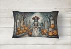 More Spooky Halloween Throw Pillow Throw Pillow for Indoor Couch Bed Outdoor Patio Washable, La Catrina Skeleton 2250,12Hx16W