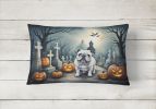 Spooky Halloween Throw Pillow Throw Pillow for Indoor Couch Bed Outdoor Patio Washable, English Bulldog 2039,12Hx16W